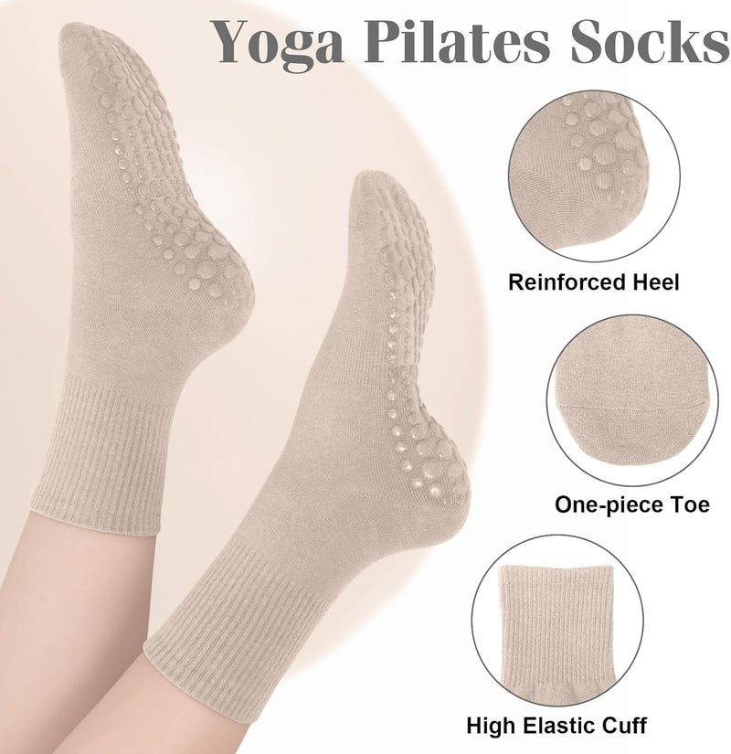 YSense Pilates Grip Socks for Women Non Slip, Yoga Barre Grippy Socks for Pilates, Dance, Ballet, Barre, Hospital - Image 2